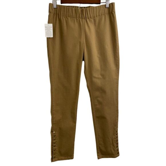 🆕SOFT SURROUNDINGS | Metro Denim Leggings - Beige | Petite Small - Picture 1 of 5